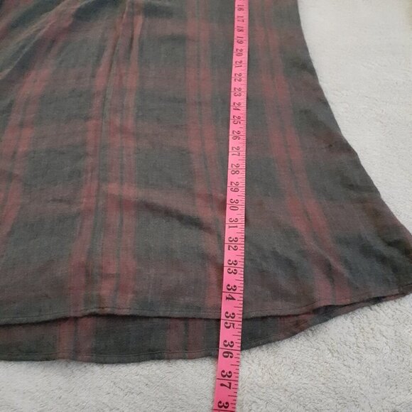 Anthropologie Cloth & Stone Women's Size S Gray Plaid Long Sleeve Shirt Dress - Picture 12 of 14